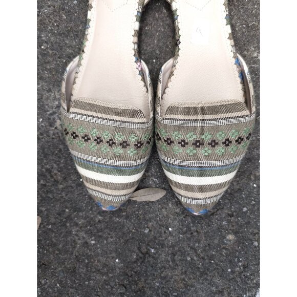 Isaac Mizrahi New York Green & Beige Patterned Flats - Picture 10 of 12